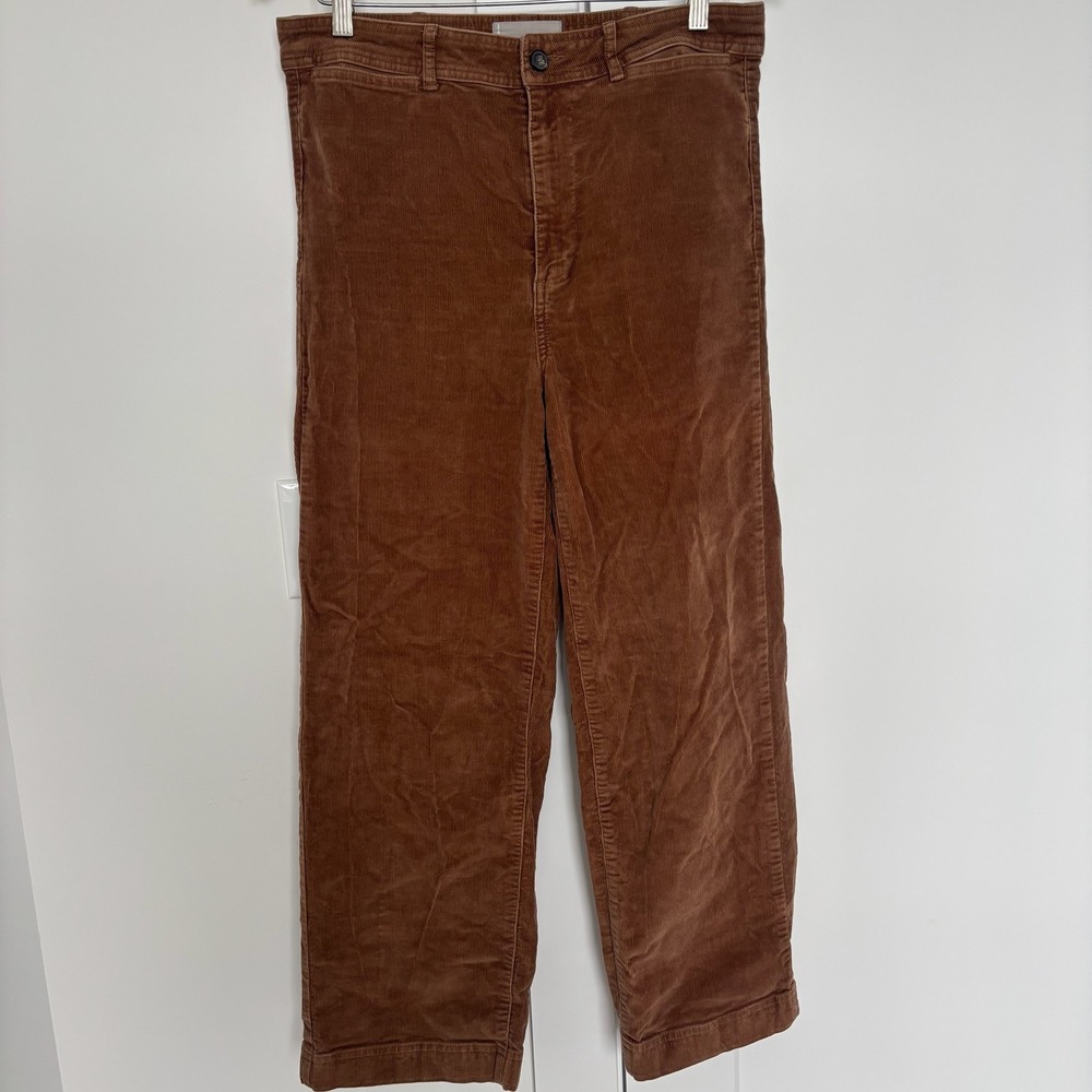 EVERLANE The Way High Drape Pant Corduroy Tan Brown Wide Leg Women's Sizeā 12